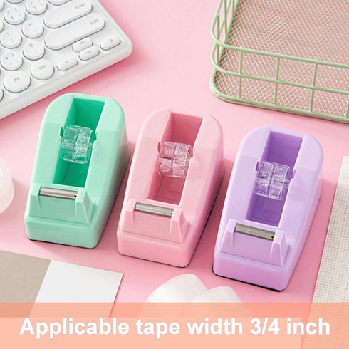 SHOIKOM Stylish Desktop Tape Dispenser, Cute Office Tape Dispenser with Non-Skid Base, Macaron Purple