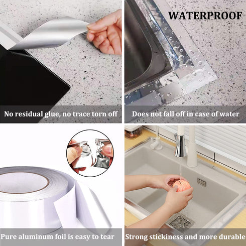 Duct Tape Heavy Duty Waterproof, Premium Aluminum Foil Tape (2" x 65Feet), High Temperature Sealant