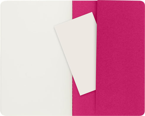 Moleskine Cahier Journal, Soft Cover, Large (5" x 8.25"), Plain/Blank, Kinetic Pink, 80 Pages (Set of 3)