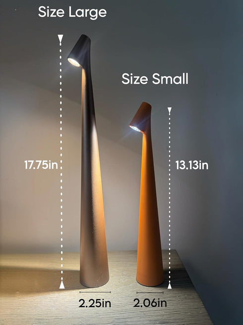 3 LED Desk Lamp with Touch Control, Color Modes, USB-C Rechargeable, Modern Table Light (White, Large)