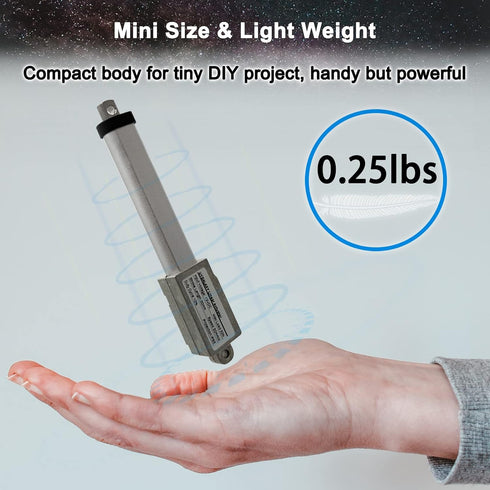 3" 12V 32N/7.2lb 1.2"/sec UYGALAXY Stroke Micro Electric Linear Actuator - Speed Mini Waterproof Metal Mini Motion