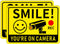 2 Pack Smile You're on Camera Signs Video Surveillance Signs Outdoor, 10"x7"