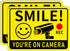 2 Pack Smile You're on Camera Signs Video Surveillance Signs Outdoor, 10"x7"
