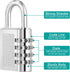 ZHEGE 4 Digit Padlock for Gym Locker, School, Employee, Outdoor, 2 Pack, Silver