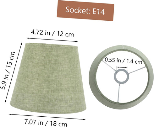 E14 SHERCHPRY Barrel Fabric Lampshade, Tabletop Lamp Shade, Light Shade, Decorative Light Cover for Table Lamp