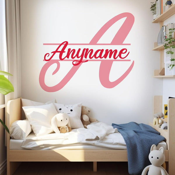 Custom Name Wall Decal Personalized Alphabet Monogram Big Letter Name Transparent DTF