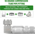 TAISHER 2PCS 304 Stainless Steel Square 90 Degree Compression Tube Pipe Fitting Connector, 3/4" Tube OD x 1/2" NPT Male