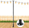 COCONUT String Light Pole for Ground, 8FT Heavy Duty Adjustable Metal Poles for