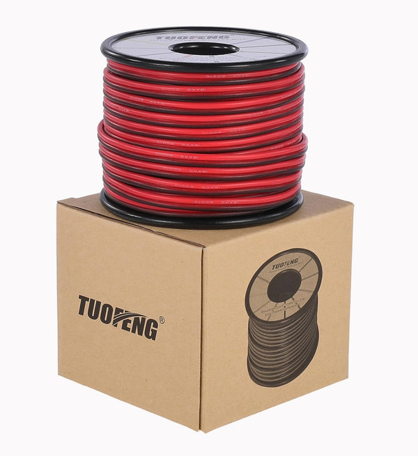 18 AWG Wire Electrical Wires - Flexible Silicone Wire 2 Conductor Parallel Wire (Black 66ft Red 66ft) Stranded