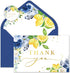 Whaline Blue Lemon Floral Thank You Cards Bulk Watercolor Flower Lemon Thank
