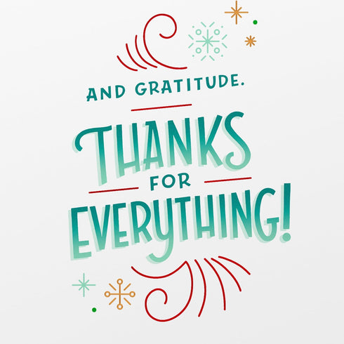 Gratitude Christmas Card for Healthcare Heroes - Thanks For Everything