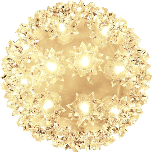 Christmas Lighted Ball 5.5" Outdoor Hanging Sphere Lights Orb 50 LED Warm