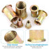 Rivet Nuts Kits, 40pcs 10-24, 40pcs 8-32, 30 pcs 1/4-20, 10 pcs 5/16"-18, Carbon Steel Flat Head Rivnut