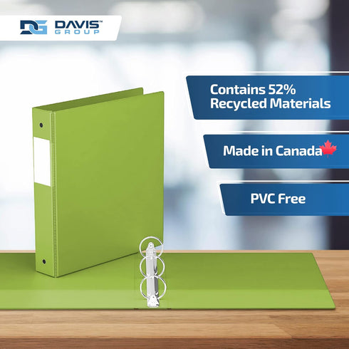 Premium Economy 1.5-Inch Binders | 3-Ring Colored Binder Notebooks, Pack of 6, Round Ring, Lime Green