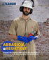 LANON PVC Chemical Resistant Gloves, Heavy-Duty Rubber Gloves, Non-Slip, Blue, Large, Acid, Alkali, Oil Protection