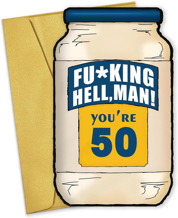 Funny 50th Birthday Card, 50 Year Old Gifts for Him Her, 50th
