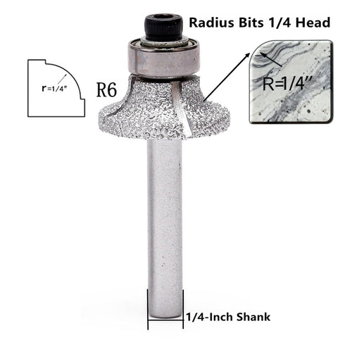 1/4 Inch Countertop ILOVETOOL Vacuum Brazed Diamond Router Bit Shank for Marble Granite Travertine Tile Stone Bullnose