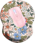 Wrist Support Mouse Pad with Non Slip Rubber Base, 8.75in X7.5in Small Mouse Mat for Home Office (Pink Floral)
