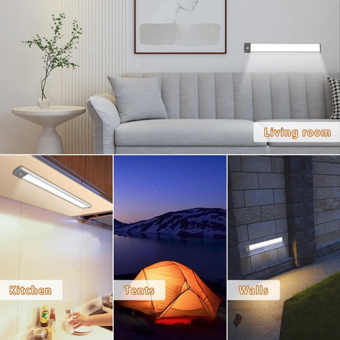 54 Counter Closet (12.5inch-54LED-1 Pack) LEPOTEC LED Under Lighting, Motion Kitchen Cabinet Light, Battery Operated