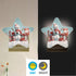 3D ALAZA Snowman Merry Christmas Star Shaped LED Night Light Dusk to Dawn Sensor Plug in Night Home Decor Desk Lamp
