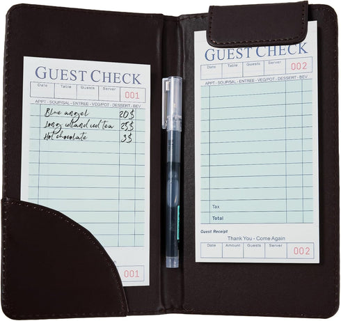 6 Pack 300 XKDOUS Light Blue Server Books, Server Note Pads, Guest Check Books for Servers, Waitress Notepads