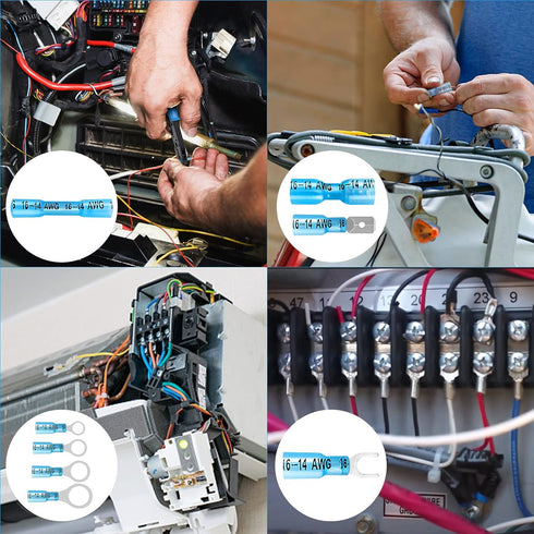 Kuject 720PCS Heat Shrink Wire Connectors Kit, Electrical Waterproof Crimp Butt Terminals, Insulated Spade Connectors