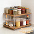 FMOACEN 2-Tier Counter Countertop Bathroom Organizer Wooden Bathroom Shelf for Makeup Skincare Perfume and Spices
