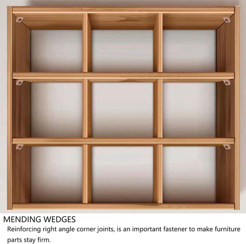 120 Pcs Drawer Wedges, Drawer Bottom Repair Fixing Mending Wedges with Screws, Plastic Angle Code Bracket