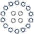 100 Pieces M5 x 0.8mm 304 Stainless Steel Self-Lock Nylon Inserted Hex Lock Nuts