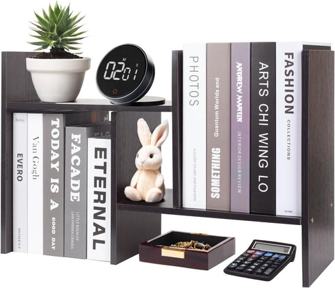 ShellKingdom Desk Shelf Organizer, H-Shaped Desktop Shelves, Adjustable Desktop Corner Shelf, Bookshelf
