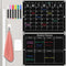 Magnetic Acrylic Monthly and Weekly Calendar for Fridge, Black Dry Erase Planning Board with 6 Colorful Markers and Pen