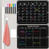 Magnetic Acrylic Monthly and Weekly Calendar for Fridge, Black Dry Erase Planning Board with 6 Colorful Markers and Pen