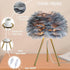 15.3" Capslpad Feather Tripod Table Lamp - Grey Modern Desk Lamp With Gold Finish for Living Room, Kids, Bedroom