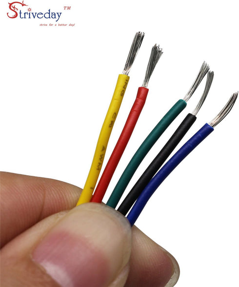 18 AWG Flexible 1007 Wire Tinned Copper Electric Wire, 18 Gauge Copper Hook Up Wire 300V Cables for DIY Kit.