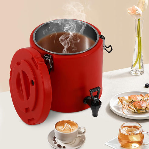 10L/2.64Gal Insulated Beverage Dispenser, Thermal Hot Cold Drink Dispenser with Push-Button Tap,