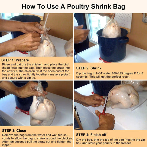Bags,100 13x18 Poultry Shrink Pcs Chicken Bags Heat Shrink Poultry Bag for Freezer