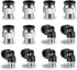 12 Pcs Push to Connect Fittings 1/2 Inch Tube OD x 3/8 Inch NPT Thread Pneumatic Male Straight and Elbow Quick Connect