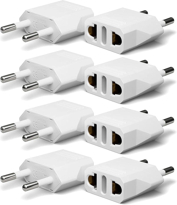 European Plug Adapter, Unidapt US to Europe Plug Adapter, 8 Pack Type C Plug Adapters, 110V to 220V Wall Outlet, Travel