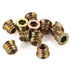 M8-1.25 x 15mm Threaded Insert for Wood Furniture, Zinc Plated Carbon Steel, 50 PCS with Hex Spanner