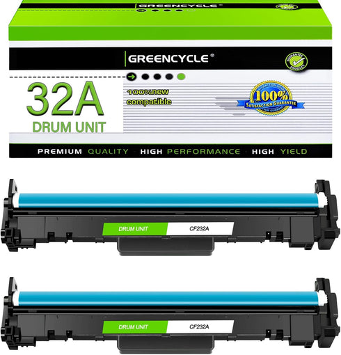 greencycle 2Pack 32A Compatible Drum Unit Replacement for HP 32A Imaging Drum CF232A for Laserjet Pro M203dn M203dw