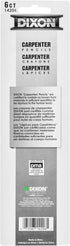 DIXON Industrial Carpenter Pencils, Medium, Black and Silver, 6-Pack
