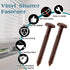 QincLing 60Pcs 3 Inch Vinyl Shutter Fasteners, Window Shutter Panel Pegs Shutter Screws Lok Pins Plastic Shutter Spike