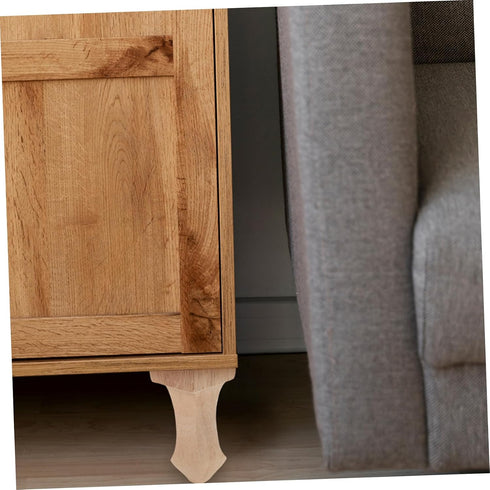 4pcs DOITOOL Solid Wood Carved Furniture Legs European Style Replacement Feet for Coffee Table Cabinet and Bedside