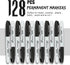 Permanent Markers, 128 Count Black Permanent Markers, Fine Point, Waterproof & Smear Proof Markers, Quick Drying, Office Supplies for School, Office, Home by Buecs