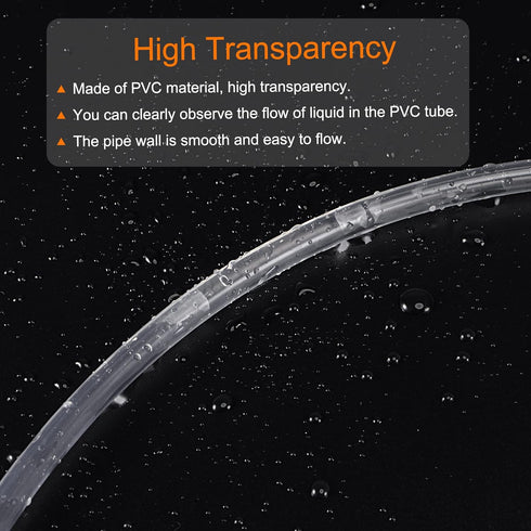 MECCANIXITY PVC Clear Hose Vinyl Tubing, 7/16" ID, 5/8" OD, 10ft Flexible Lightweight for Water, Air, Oil