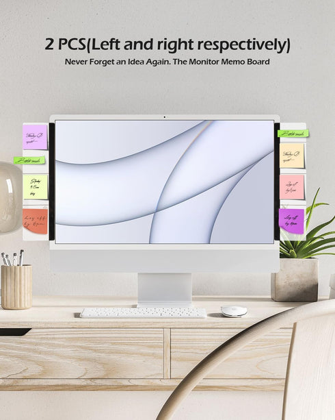 VEW STORE 2Pcs Monitor Memo Board Desk Computer Accessories Sticky Notes Holder Cute Office Supplies for Women Men