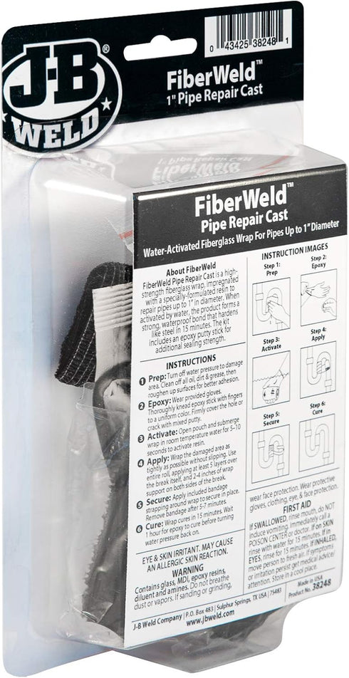 FiberWeld Pipe Repair Cast 2x48 Inch – White High Strength Adhesive Fiberglass Wrap