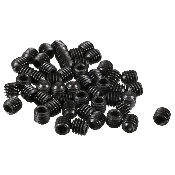 uxcell 50Pcs Black M4 x 4mm Alloy Steel Hex Socket Set Grub Screws