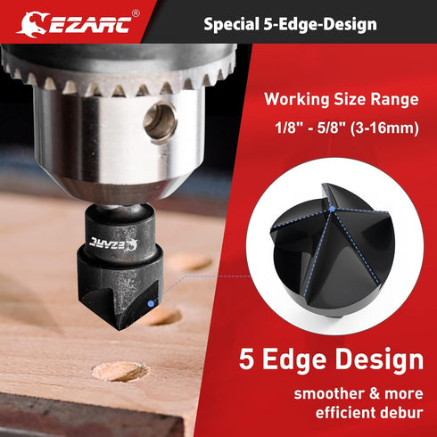 EZARC Deburring Chamfer Tool Set, 2PCS External Internal Rotary Deburring & Chamfer Tool for Newly Cut Pipes