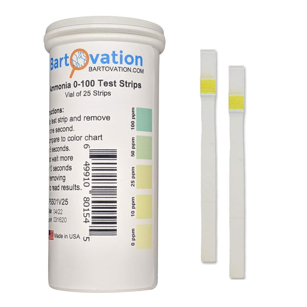 Ammonia Test Strips 0-100 ppm Vial of 25 Strips for Industrial Applications